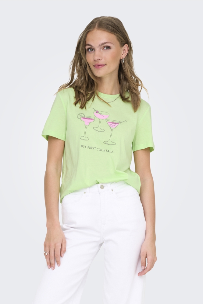 ONLKELSEY LIFE S/S REG TEE CS JRS 15363836 PARADISE GREEN/COCKTAILS